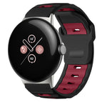 For Google Pixel Watch 5 / 4 / 3 / 2 / 1 41mm / Black+Wine Red