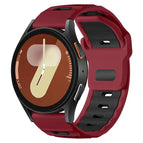 For Samsung Galaxy Watch7 / FE / 6 / 5 / 4 / Wine Red+Black