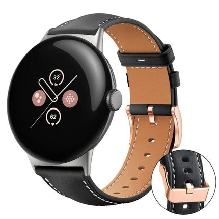 XDfind Black Vegan Leather Watch Band 41mm Rose Gold