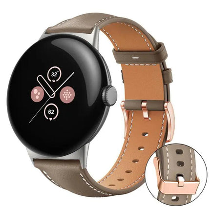 XDfind Black Vegan Leather Watch Band 41mm Rose Gold