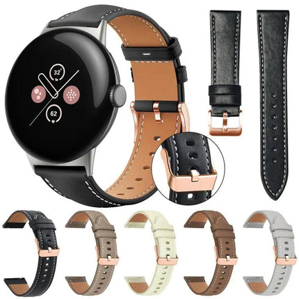 XDfind Black Vegan Leather Watch Band 41mm Rose Gold