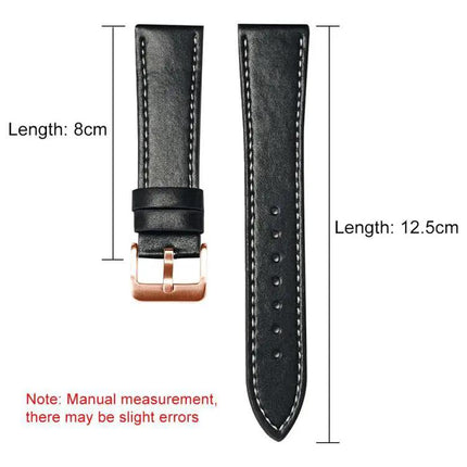 XDfind Black Vegan Leather Watch Band 41mm Rose Gold
