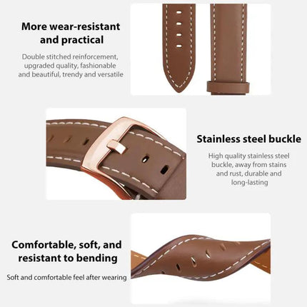XDfind Black Vegan Leather Watch Band 41mm Rose Gold