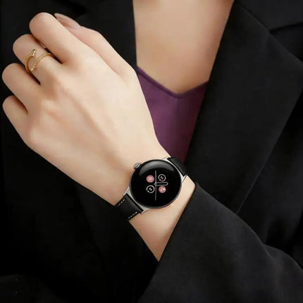 XDfind Black Vegan Leather Watch Band 41mm Rose Gold