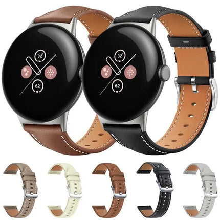 XDfind Leather Watch Band Black Fine Grain 41/45mm