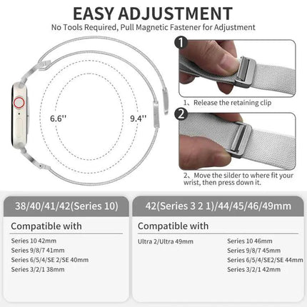 Nylon Braided Magnetic Buckle Band for Apple Watch 38-49mm | Syndmart
