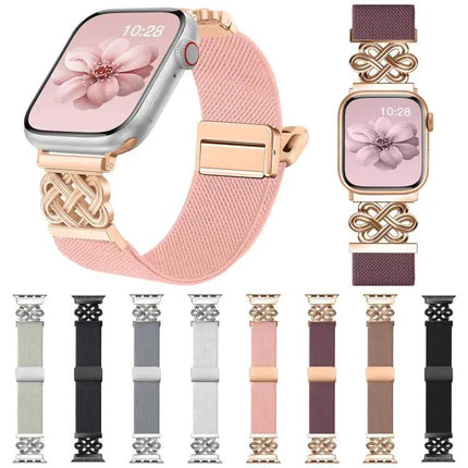 Nylon Braided Magnetic Buckle Band for Apple Watch 38-49mm | Syndmart