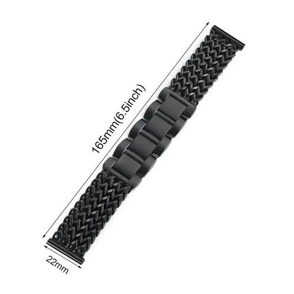 XDfind 22mm Herringbone Braided Stainless Steel Watch Band