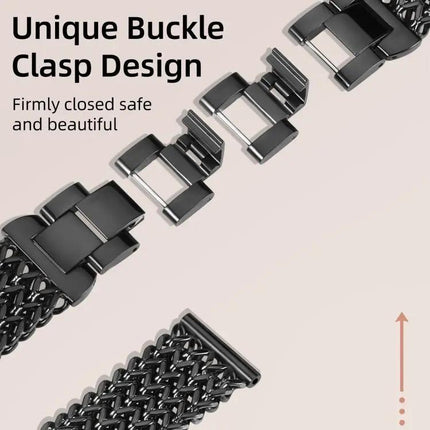 XDfind 22mm Herringbone Braided Stainless Steel Watch Band