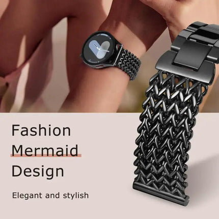 XDfind 22mm Herringbone Braided Stainless Steel Watch Band
