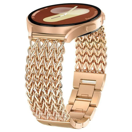XDfind 22mm Herringbone Braided Stainless Steel Watch Band