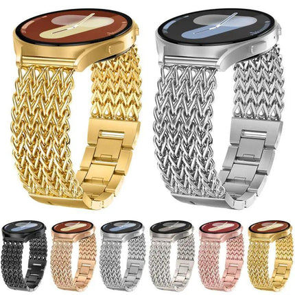 XDfind 22mm Herringbone Braided Stainless Steel Watch Band