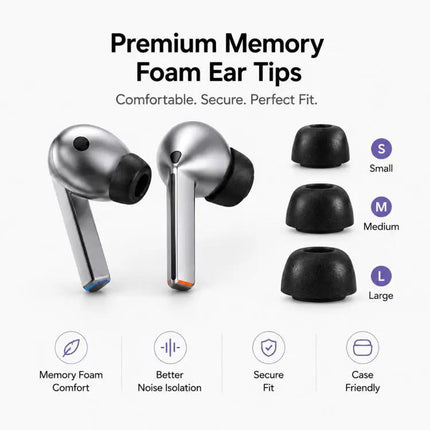 XDcase Memory Foam Ear Tips Replacement S/M/L 3 Pairs