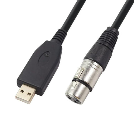 Cable for Home Music Recording and Audio Connections - USB to XLR female cable for recording vocals and instruments into a laptop DAW