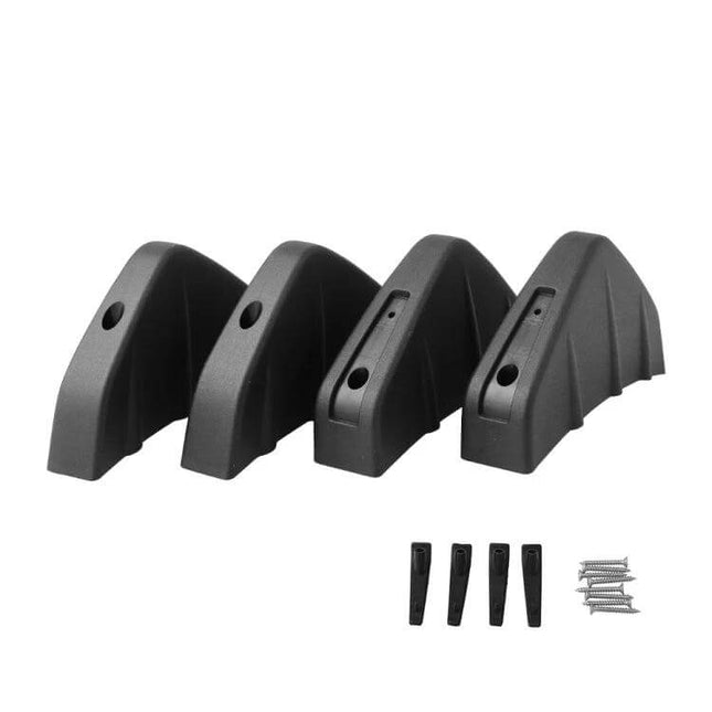 4-Piece Black Shark Fin Rear Spoiler for Vehicle Bumper Decoration - matte black set of four with mounting screws