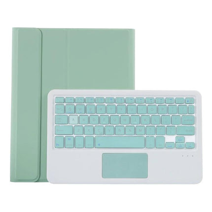 Bluetooth Keyboard Case for iPad Air 11-Inch with Stand and Pen Slot in mint green with detachable keyboard and protective cover