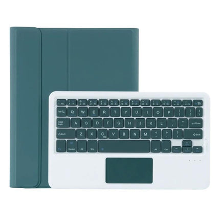 Bluetooth Keyboard Case for iPad Air 11-Inch with Stand and Pen Slot in teal with detachable keyboard and foldable stand