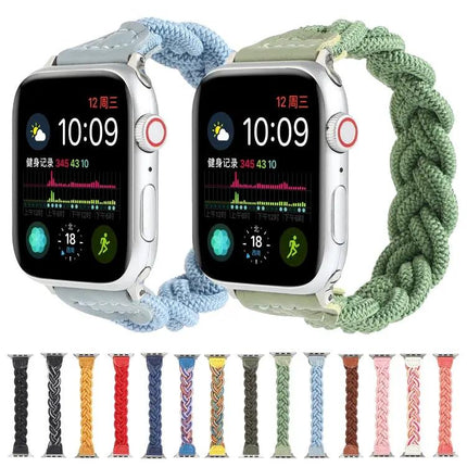 Elastic Woven Nylon Watch Band For Apple Watch 38-44mm