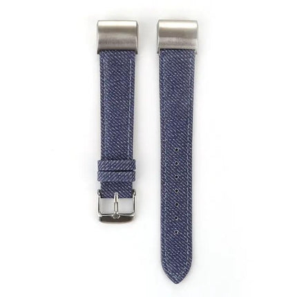 Leather Replacement Strap For Fitbit Charge 2 Denim Texture