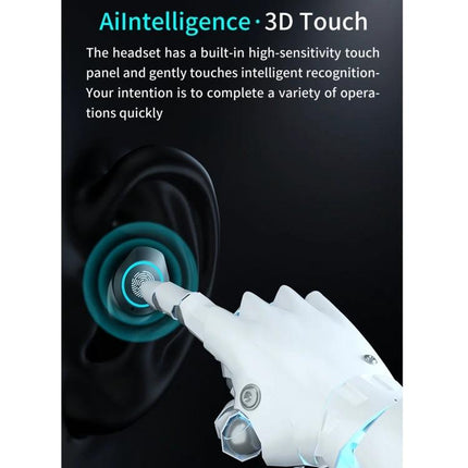 Wireless Earbuds With Charging Case For Commute And Workouts showing touch controls, LED case battery display, IPX7 splash-resistant fit