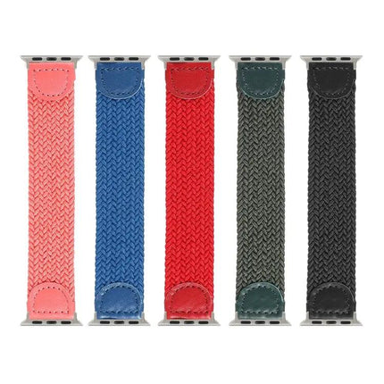 Braided Nylon Leather Watch Band For Apple Watch 38-44mm