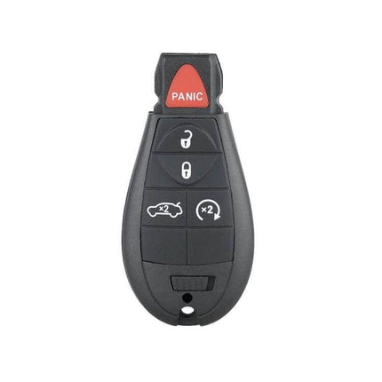 5-Button Remote Control Case for Dodge, Chrysler, and Jeep Vehicles - black key fob replacement with panic button, lock/unlock and trunk buttons