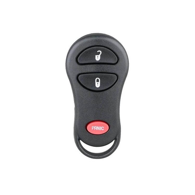 3-Button Car Remote Control for Dodge and Chrysler Vehicles black fob with lock unlock and red panic button replacement remote