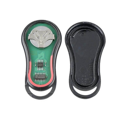 3-Button Car Remote Control for Dodge and Chrysler Vehicles - replacement remote with internal circuit and battery visible