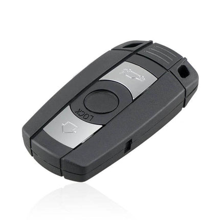 BMW 3-Button Replacement Car Key for X5, X6 and Other Models - black remote with lock, unlock and trunk buttons