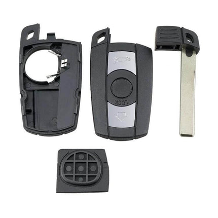 BMW 3-Button Replacement Car Key for X5, X6 and Other Models - black replacement key shell with detachable metal blade and buttons
