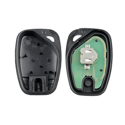 Replacement Car Remote for Renault Vehicles with 2 Buttons - open shell showing PCB and battery compartment