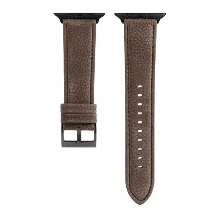 Litchi Texture Genuine Leather Watch Band For Apple Watch