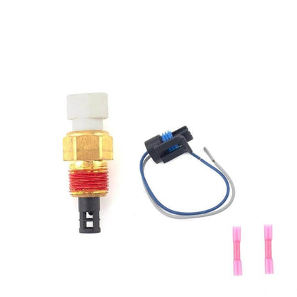 GM Car Intake Air Temperature Sensor With Wiring Harness - ABS metal sensor with connector and heat-shrink terminals for GM engines, corrosion-resistant