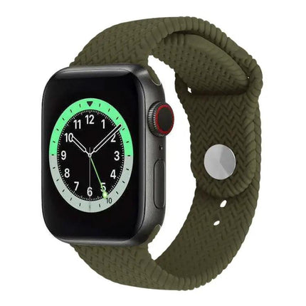 Woven Silicone Snap Watch Band For Apple Watch 38/40/41/42mm