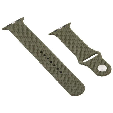 Woven Silicone Snap Watch Band For Apple Watch 38/40/41/42mm