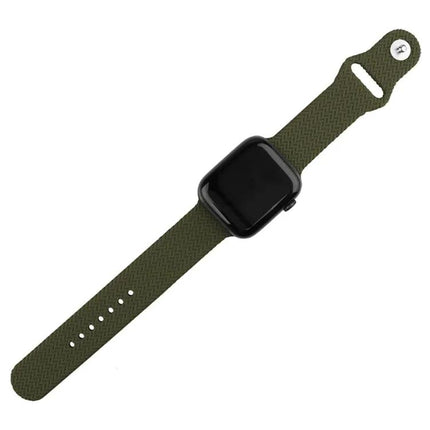 Woven Silicone Snap Watch Band For Apple Watch 38/40/41/42mm