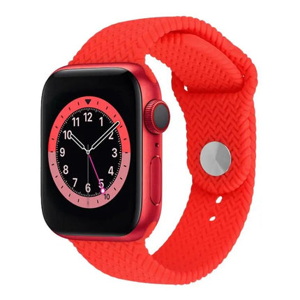 Woven Silicone Snap Watch Band For Apple Watch 38/40/41/42mm