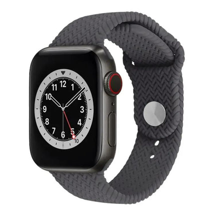 Woven Silicone Snap Watch Band For Apple Watch 38/40/41/42mm