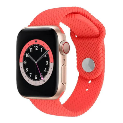 Woven Silicone Snap Watch Band For Apple Watch 38/40/41/42mm