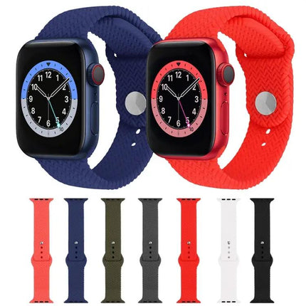 Woven Silicone Snap Watch Band For Apple Watch 38/40/41/42mm