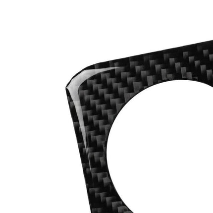 Carbon Fiber Decorative Sticker for Nissan 350z Console - close-up of glossy black carbon fiber console trim with peel-and-stick design