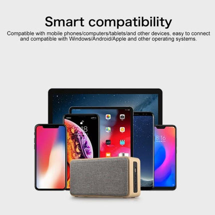 Compact Bluetooth Speaker For Home And Travel With Portable Design placed before phones tablets and laptop showing smart compatibility