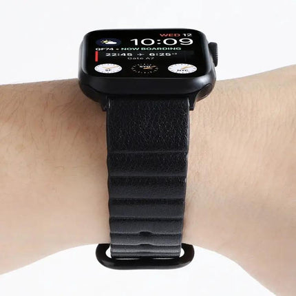 Leather Loop Stripe Replacement Strap for Apple Watch 41/44mm