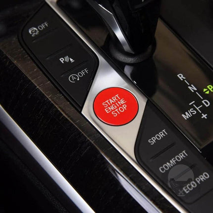 Push Button Start For BMW Three Series Car Interior Accessory red Start Engine Stop button installed on center console near gear shifter