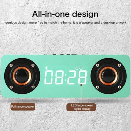 Wooden Bluetooth Speaker Natural Finish For Home Background Music compact wood enclosure with dual drivers and LED clock display