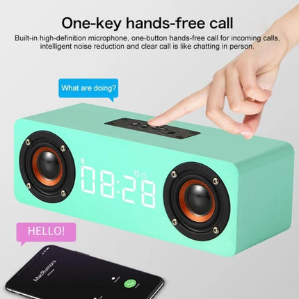 Wooden Bluetooth Speaker Natural Finish For Home Background Music compact hands-free clock speaker with phone