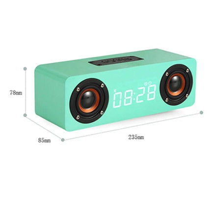 Wooden Clock Speaker For Desk Or Nightstand With Bluetooth mint wood alarm clock speaker with LED display