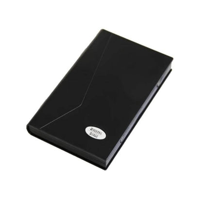 Notebook Shape Jewelry Scale 2000g Capacity For Fine Jewelry compact black notebook-style jewelry scale with 1.9-inch LCD and 0.1g accuracy