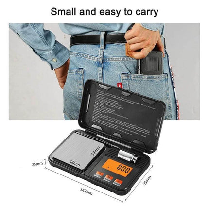 Portable Jewelry Scale 200g Capacity for Gems and Jewelry compact portable scale with 58×58mm pan and orange HD LCD for jewelers