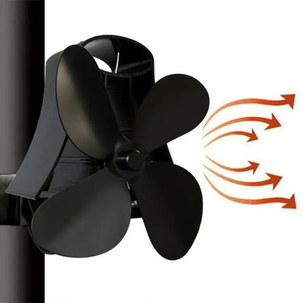 Quiet Aluminum Heat-Powered Fan for Fireplace Air Circulation
